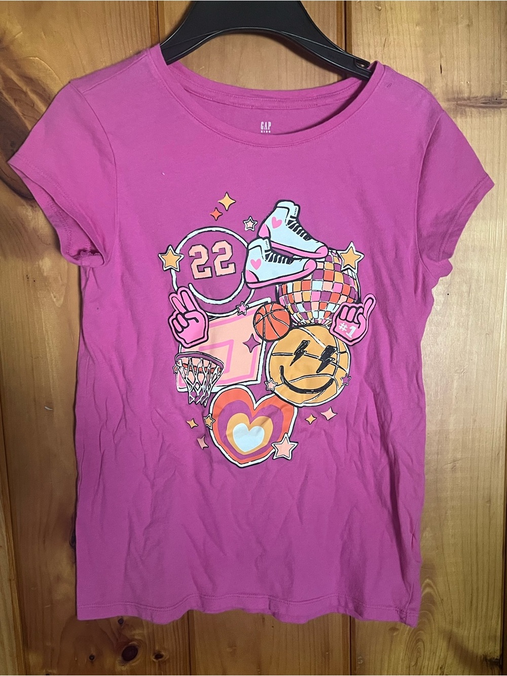 GAP Girls Hot Pink Graphic Sports Tee